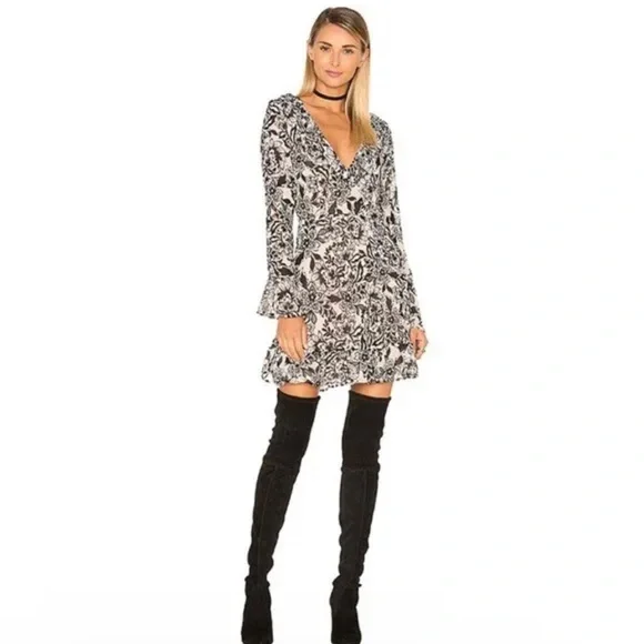 For Love and Lemons Gracie Mini Dress Cream Floral - Picture 3 of 10